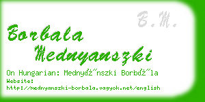 borbala mednyanszki business card